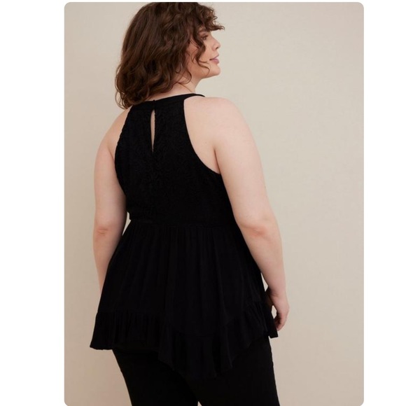 Torrid Babydoll Gauze With Lace Halter Tank Top - Picture 7 of 16